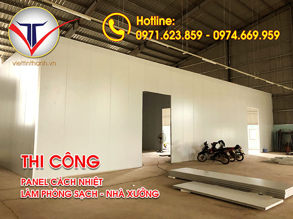 Thi công tấm panel cách nhiệt làm phòng sạch nhà xưởng